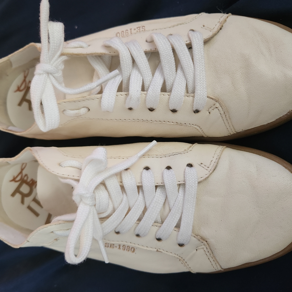 Sam Edalman Revel Jayme Cream Leather Sneakers